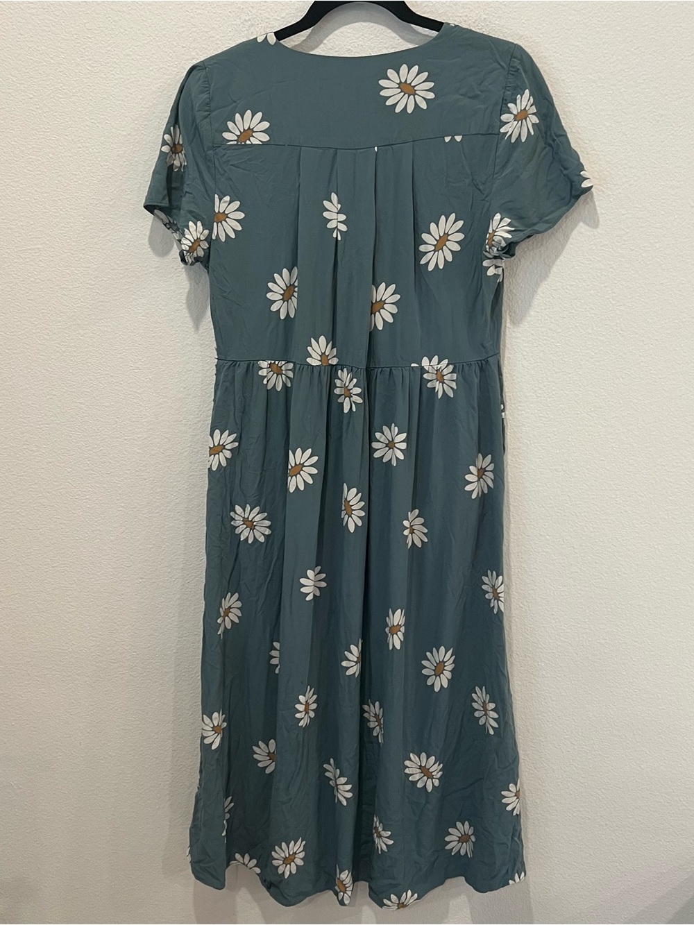Madewell Teal Midi Dress with White Daisy Print medium casual school summer - Picture 8 of 10